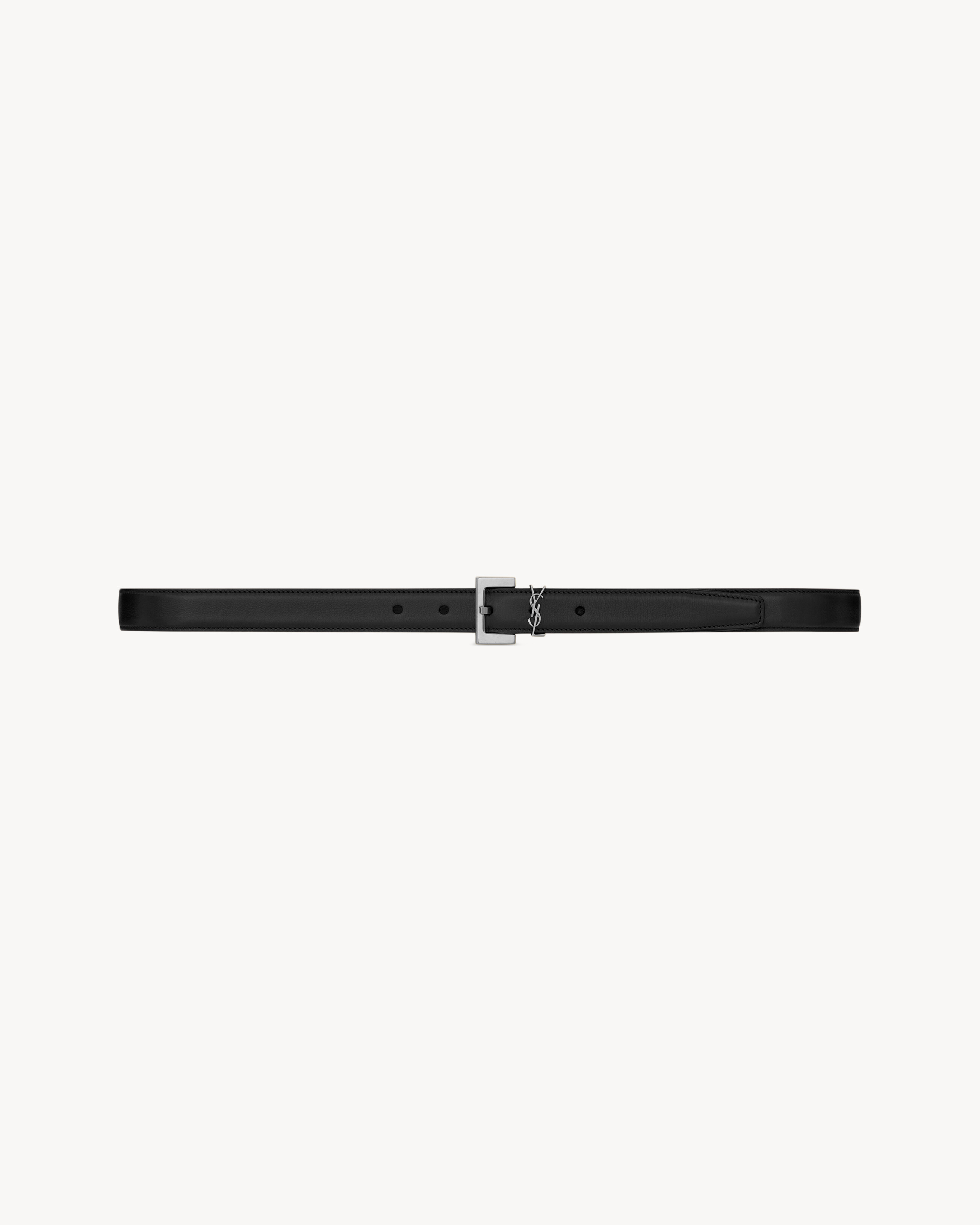 Cassandre Thin Belt With Square Buckle in Smooth Leather