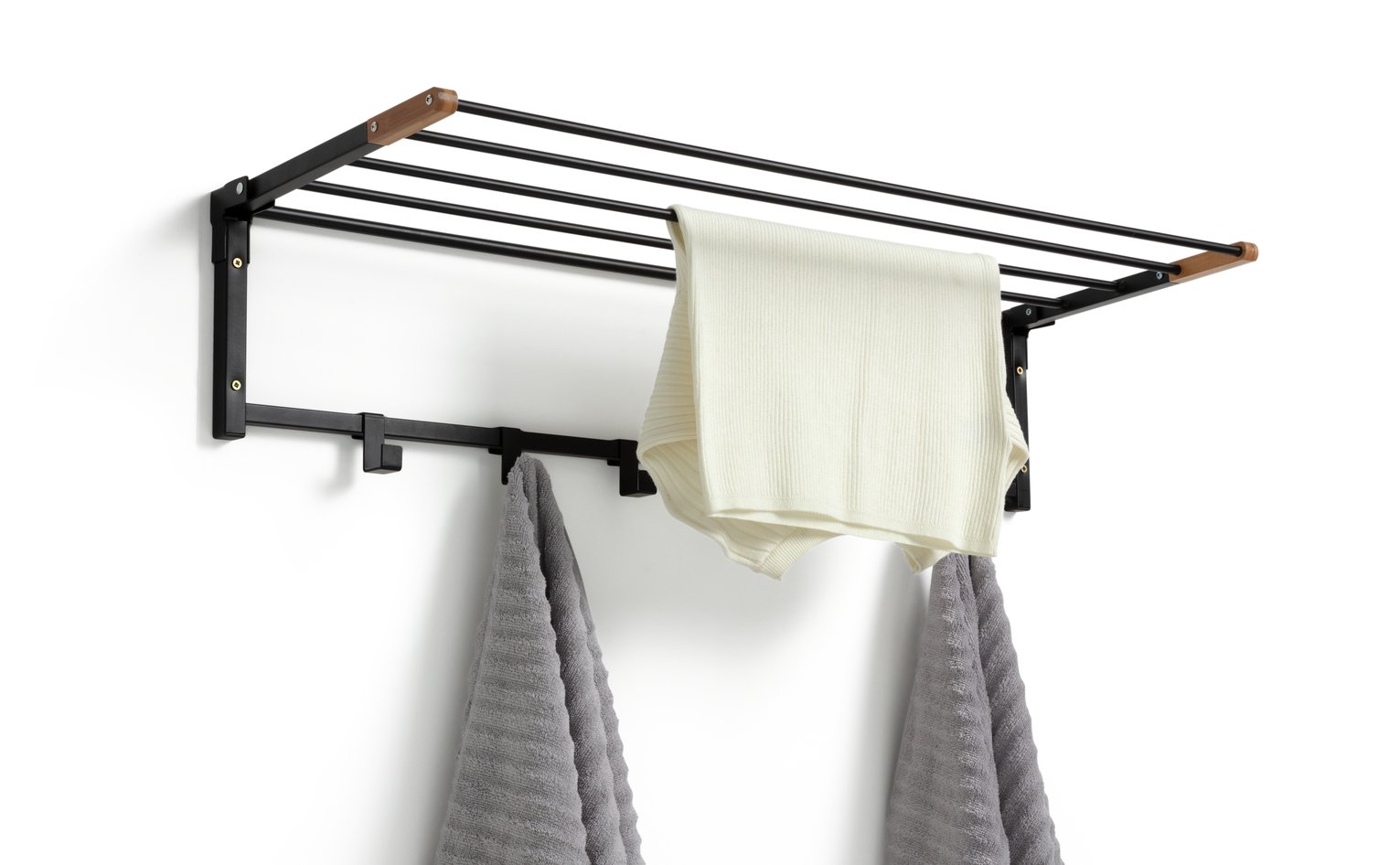 Argos Home 4.5m Wall Mounted Clothes Airer With Hooks