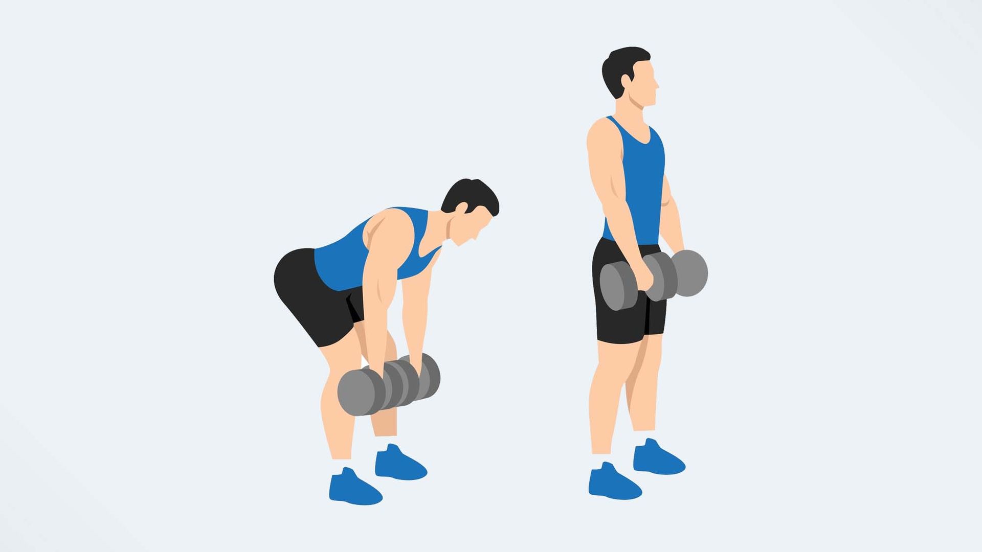 a man doing a dumbbell deadlift