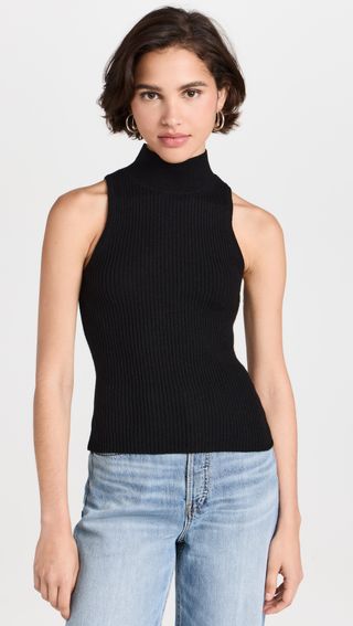 Farrah Cashmere Turtleneck Tank