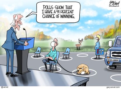 Political Cartoon U.S. Biden polls
