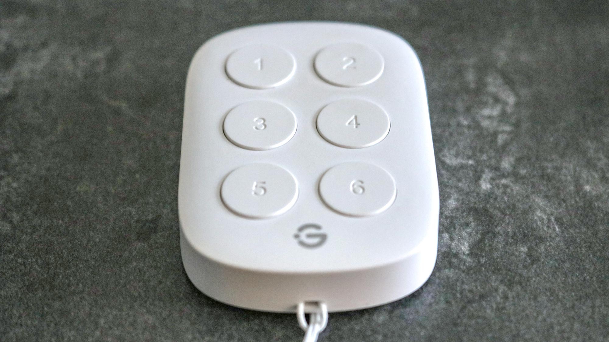 A close up view of the Govee Smart Button Sensor with six buttons