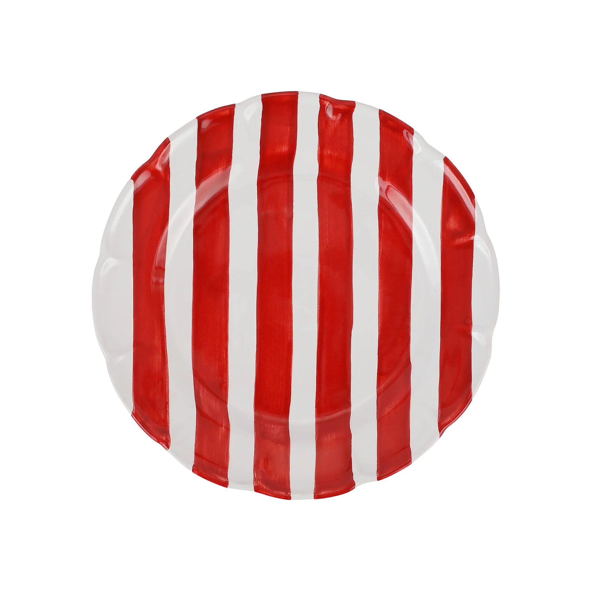 Red and white striped plate