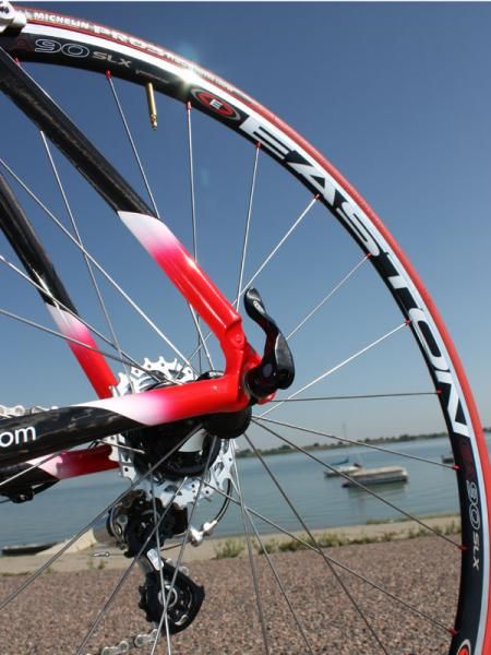 The Easton EC90 SLX aluminium clinchers were superbly built, competitively light and snappy under power