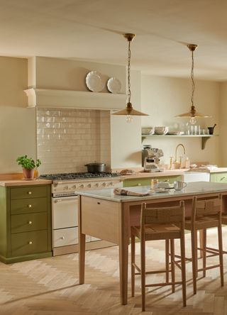 pale yellow decor in kitchen