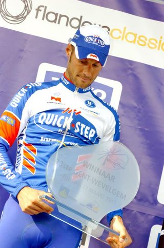 Tom Boonen on the top step of the podium