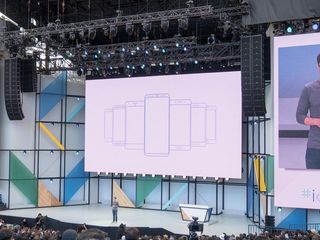 Vice President of Virtual and Augmented Reality, Clay Bavor, teases the next LG phone in a slide at Google I/O 2017.