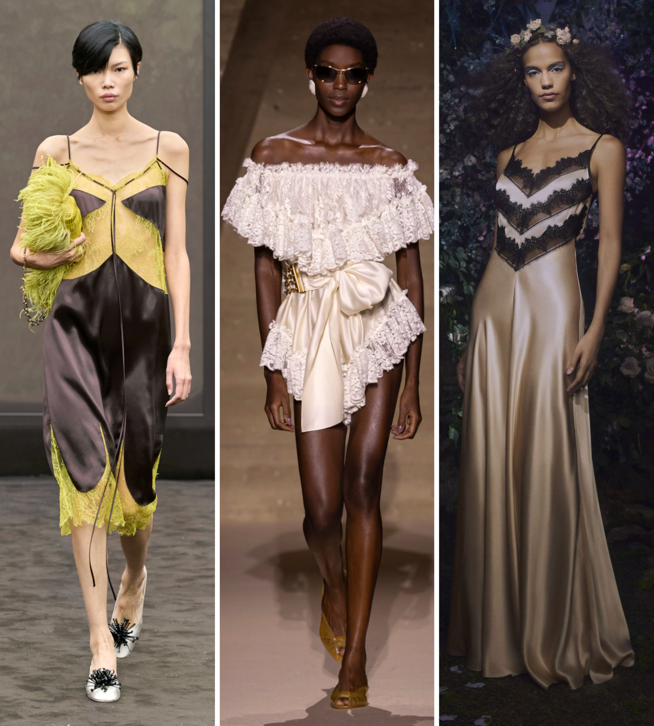 slip dresses ss26 - ferragamo, chloe, rodarte
