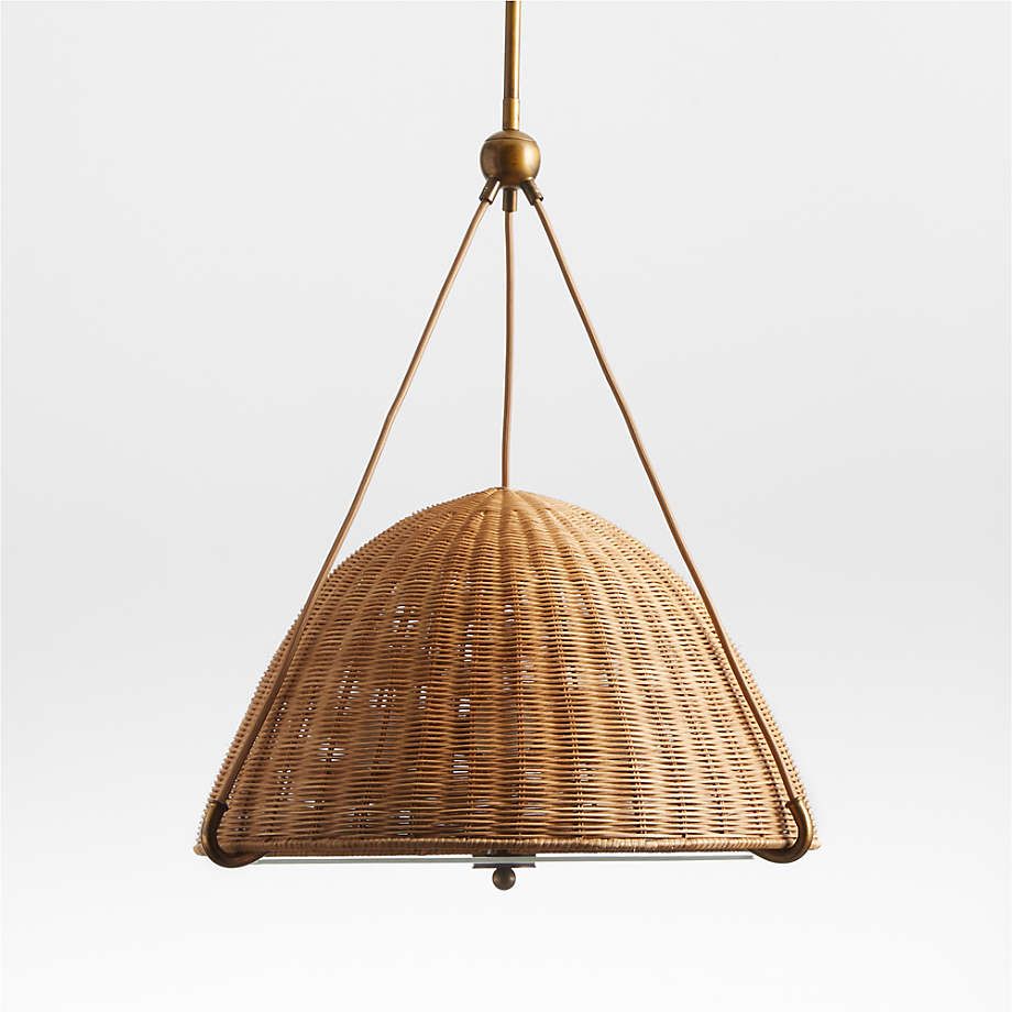 Harwich Medium Woven Rattan Dome Pendant Light by Jake Arnold