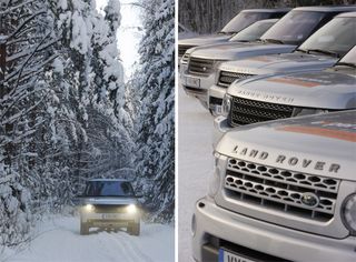 Range Rover Sport, and Range Rover, with a pair of Jaguar XKR-S's