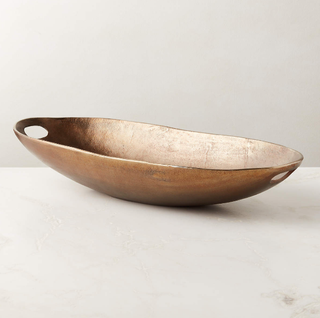 Modern bronze bowl centerpiece from CB2.