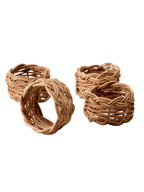 Rattan Napkin Ring Set of 4
