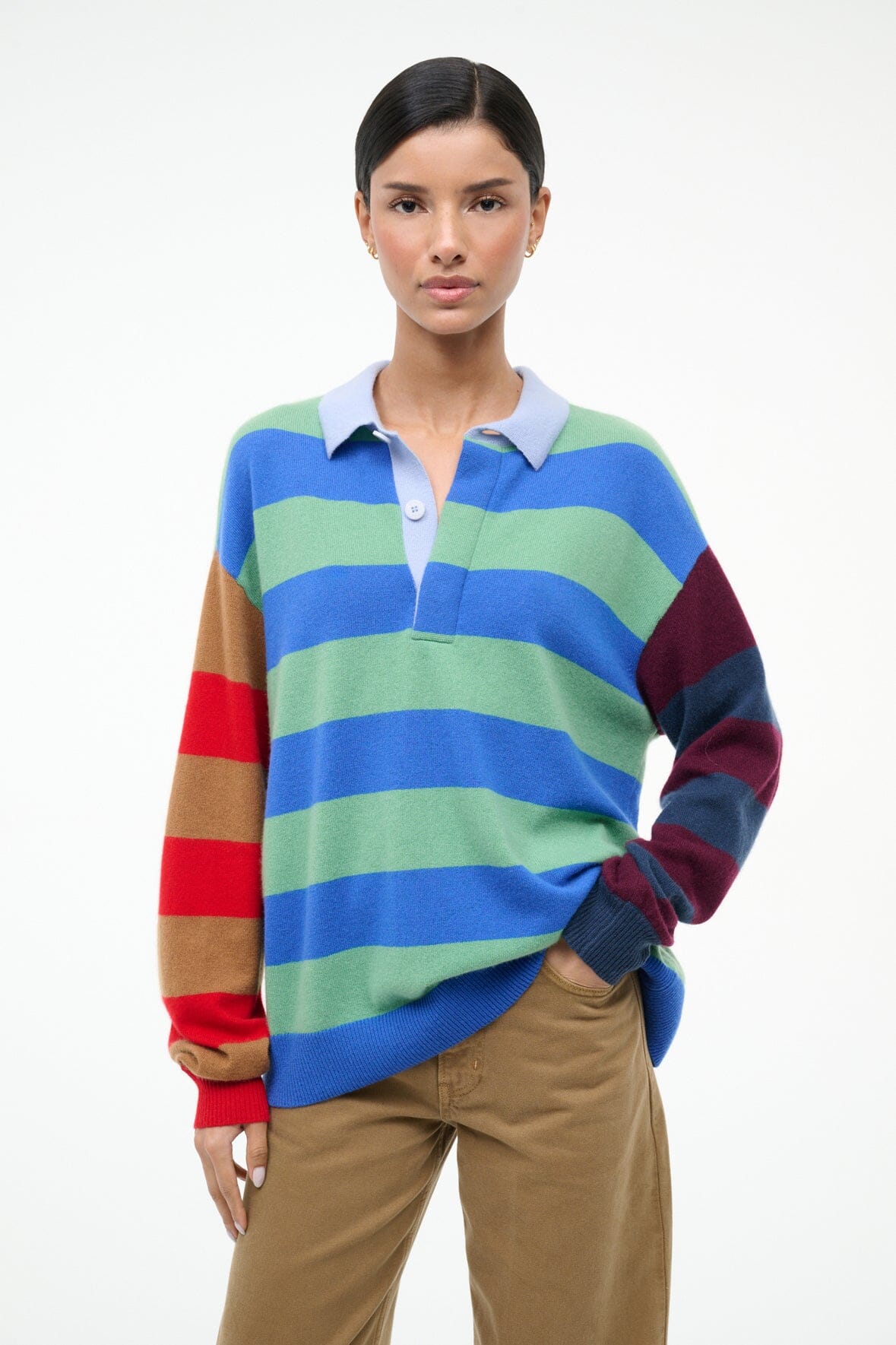 Michael Cashmere Sweater | Multi Stripe - Multi Stripe / Xs