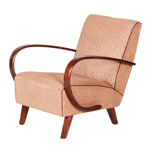 DesignCore, Original Art Deco Armchair, by J. Halabala, Up Zavody, Beech, Czech, 1930s