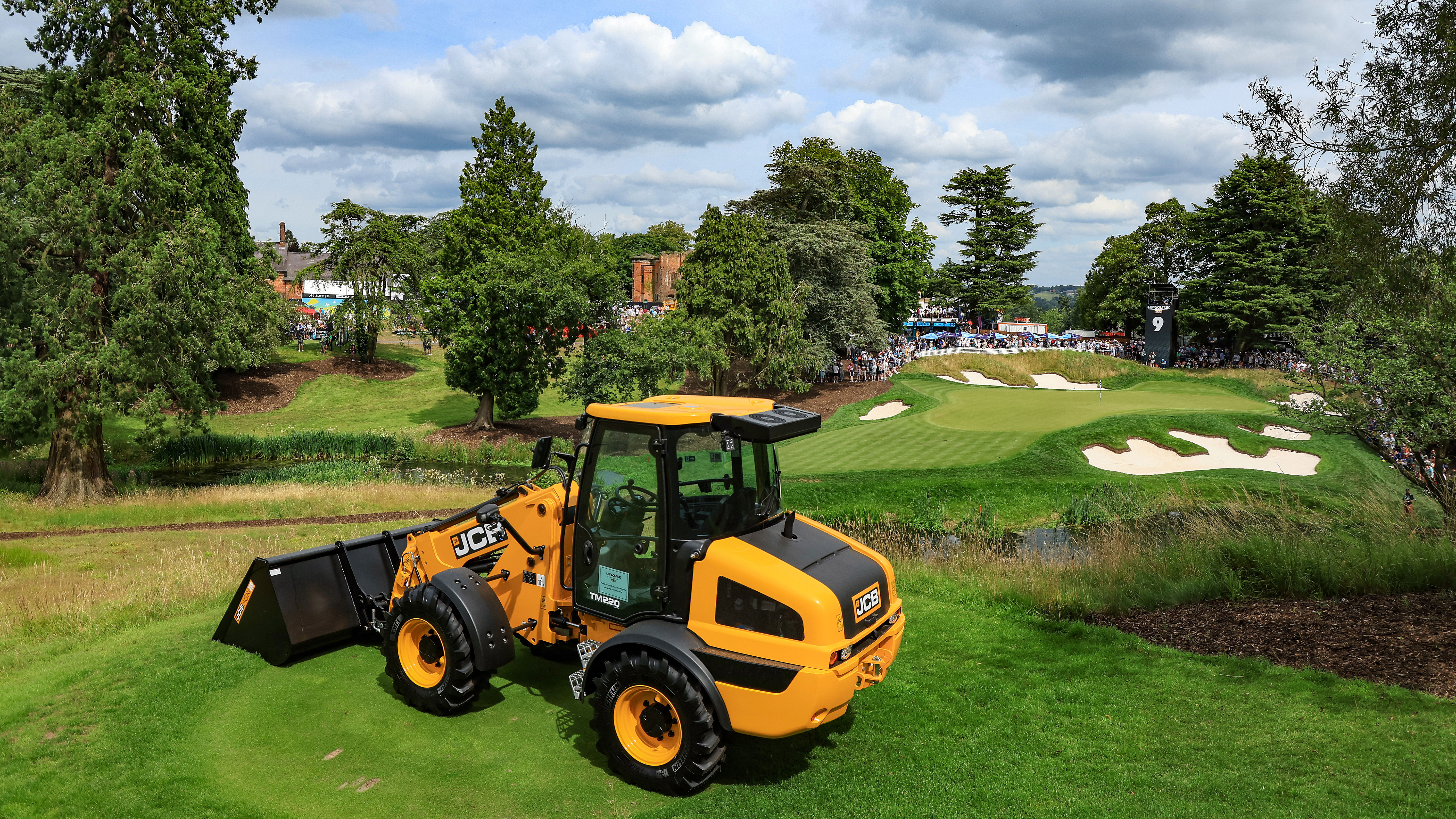 A JCB digger at LIV Golf UK