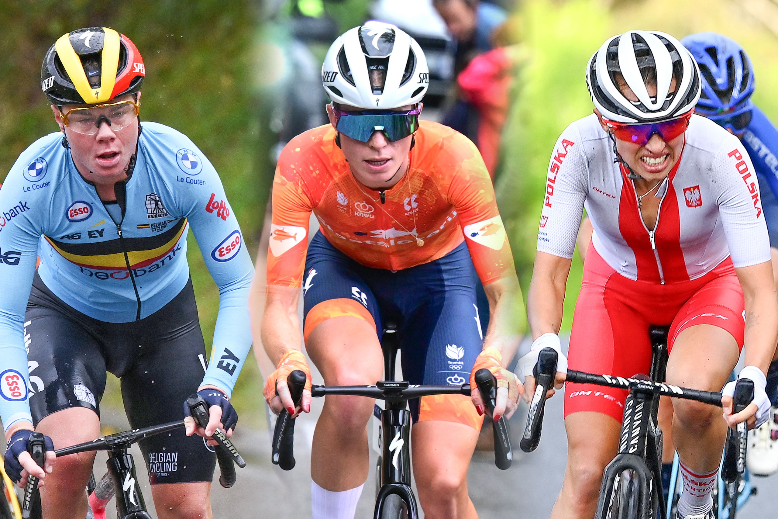 Lotte Kopecky, Demi Vollering, and Kasia Niewadoma-Phinney are among the top contenders for the elite women's road race in Montreal