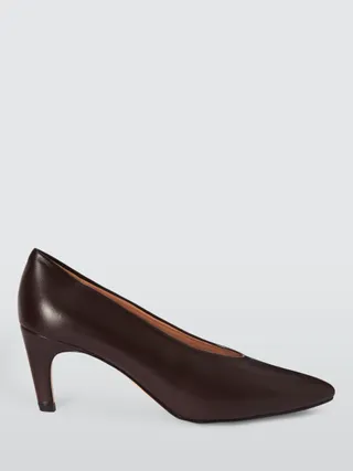 John Lewis Ammie Leder-Curve-Heel-High-Vamp-Pumps