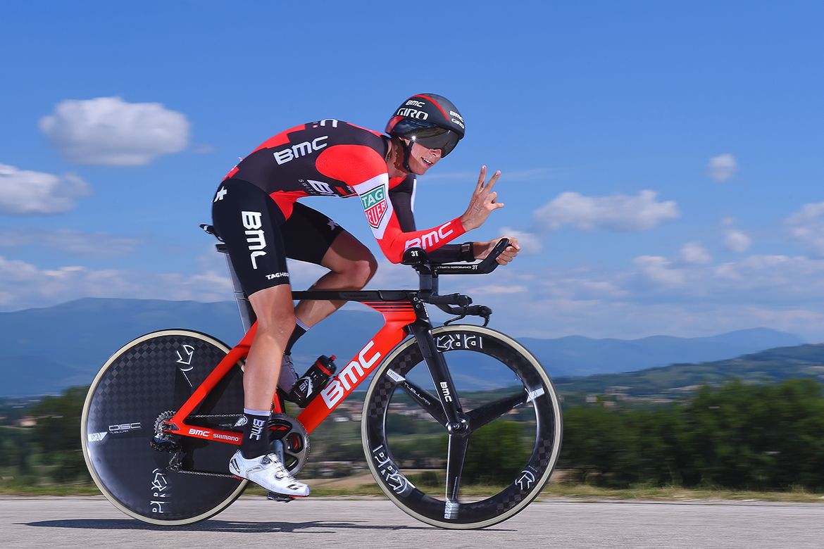 Dylan Teuns finds a moment to say hello at the Giro d'Italia.