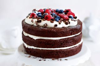 Gluten-free and egg-free chocolate layer cake