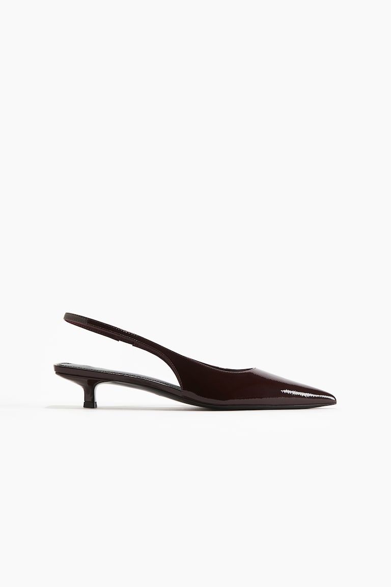 Kitten-Heeled Pointed Slingbacks