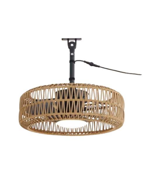 Caged Boho Outdoor Ceiling Fan With Smart Remote
