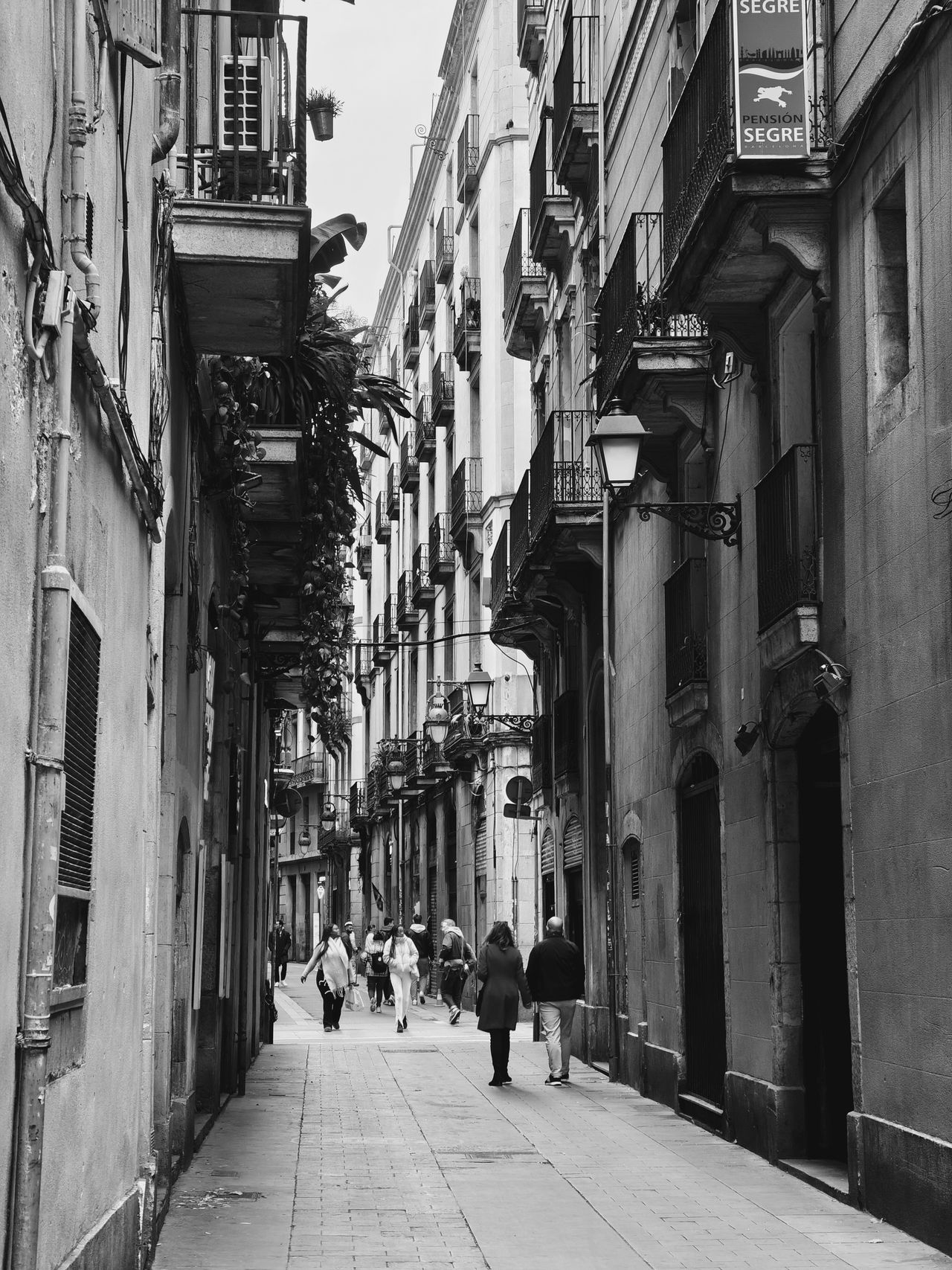 A narrow street in Barcelona