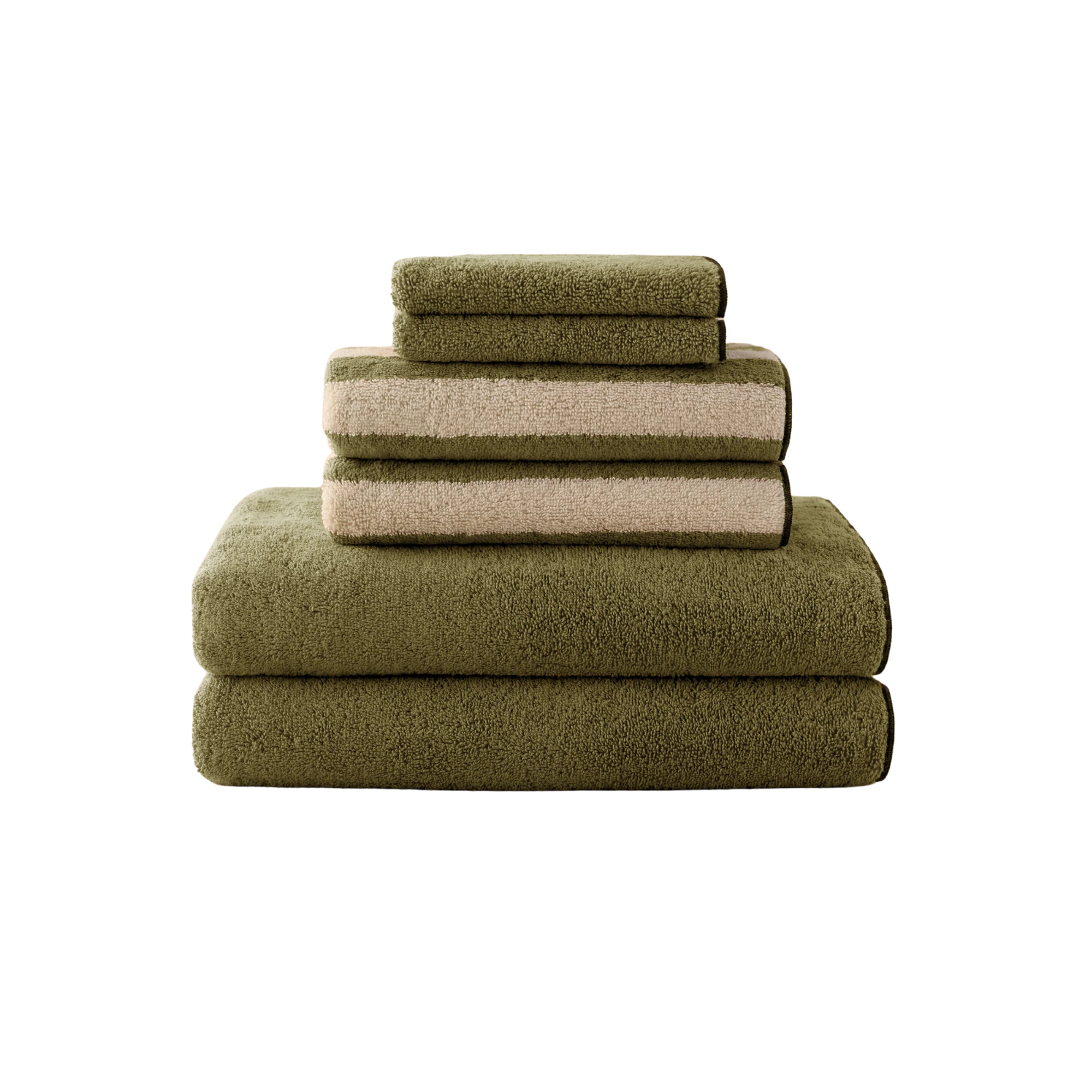 a set of green towels