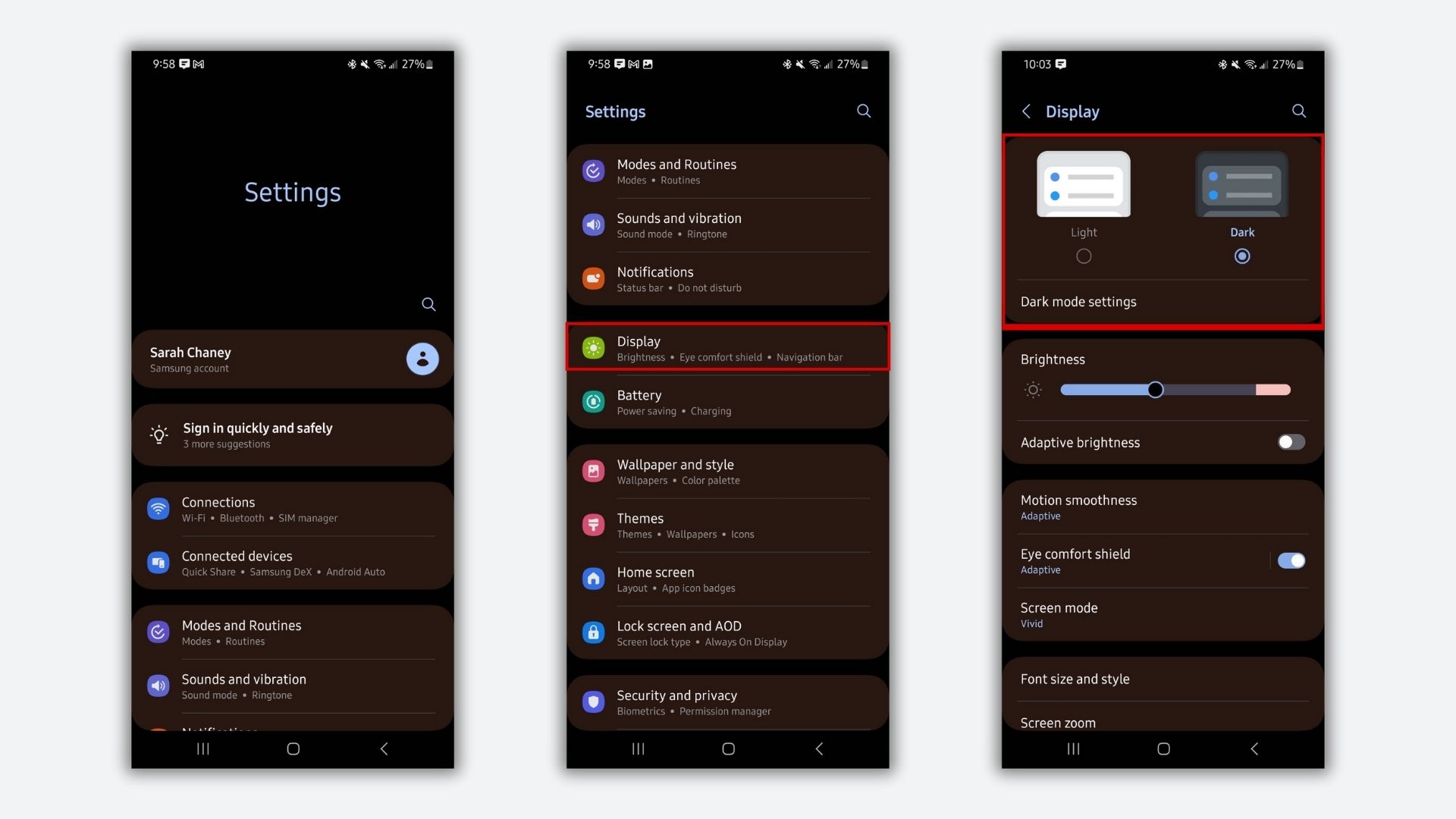 Enable dark mode for Android