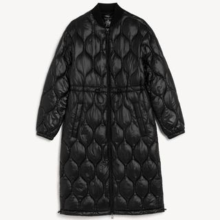 black quilted coat