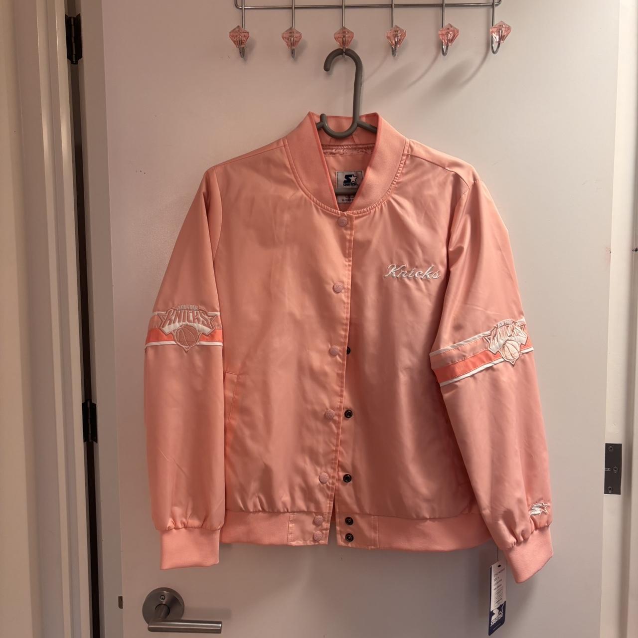 Nwt Starter New York Knicks Pink Bomber Jacket With...