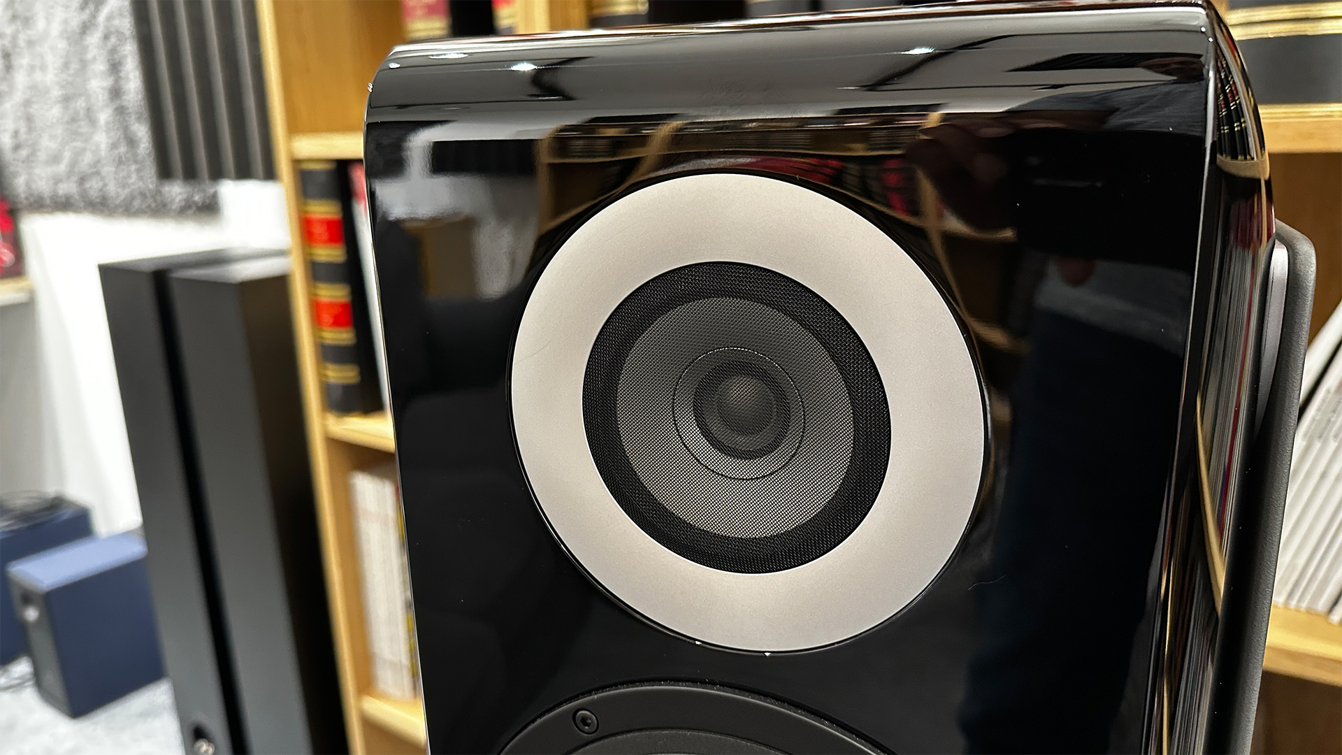 TAD ME1TX standmount speakers close up on tweeter