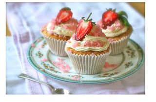 Strawberry and basil cupcakes