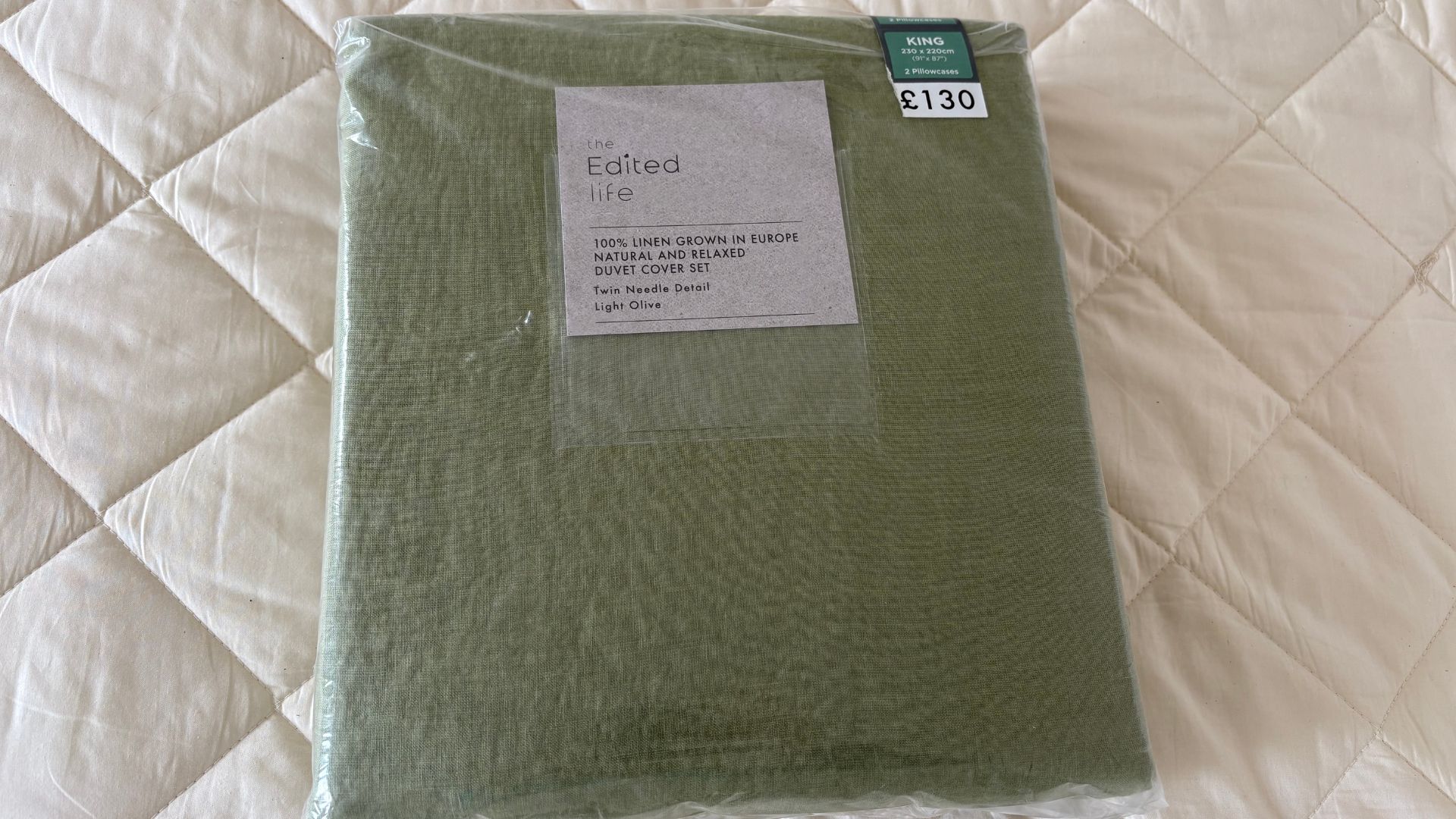 Dunelm Linen Bedding in its packaging