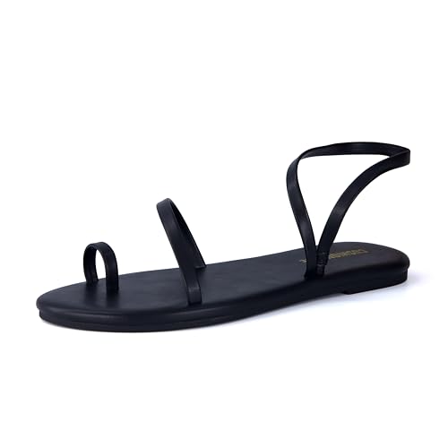 Cushionaire Chai Women’s Strappy Sandals – Flat Sandals for Women, Comfortable Beach Sandals, Summer Slip-On Shoes, Casual Dressy Sandals