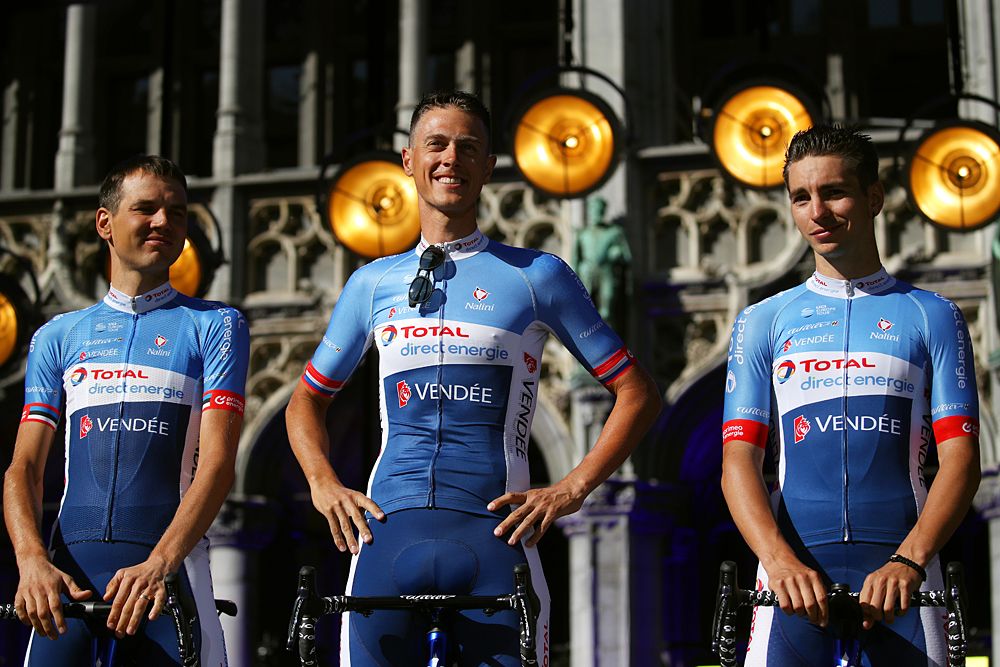 Niki Terpstra (Total Direct Energie) at the team presentation at the Tour de France