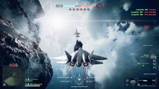 Battlefield 6 flying jet and firing missile into an enemy jet