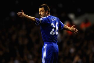 John Terry in action for Chelsea against Tottenham at White Hart Lane in March 2008.