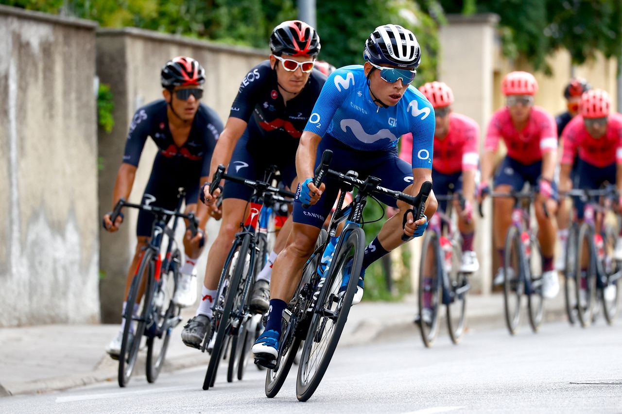 Giro della Toscana 2021 6th Edition Pontedera Pontedera 1915 km 15092021 Einer Augusto Rubio COL Movistar Team photo Luca BettiniBettiniPhoto2021