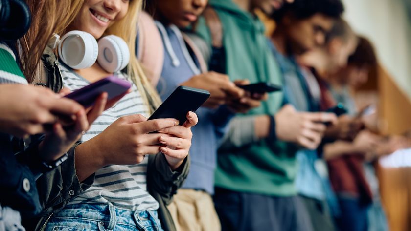 teenagers using smartphones