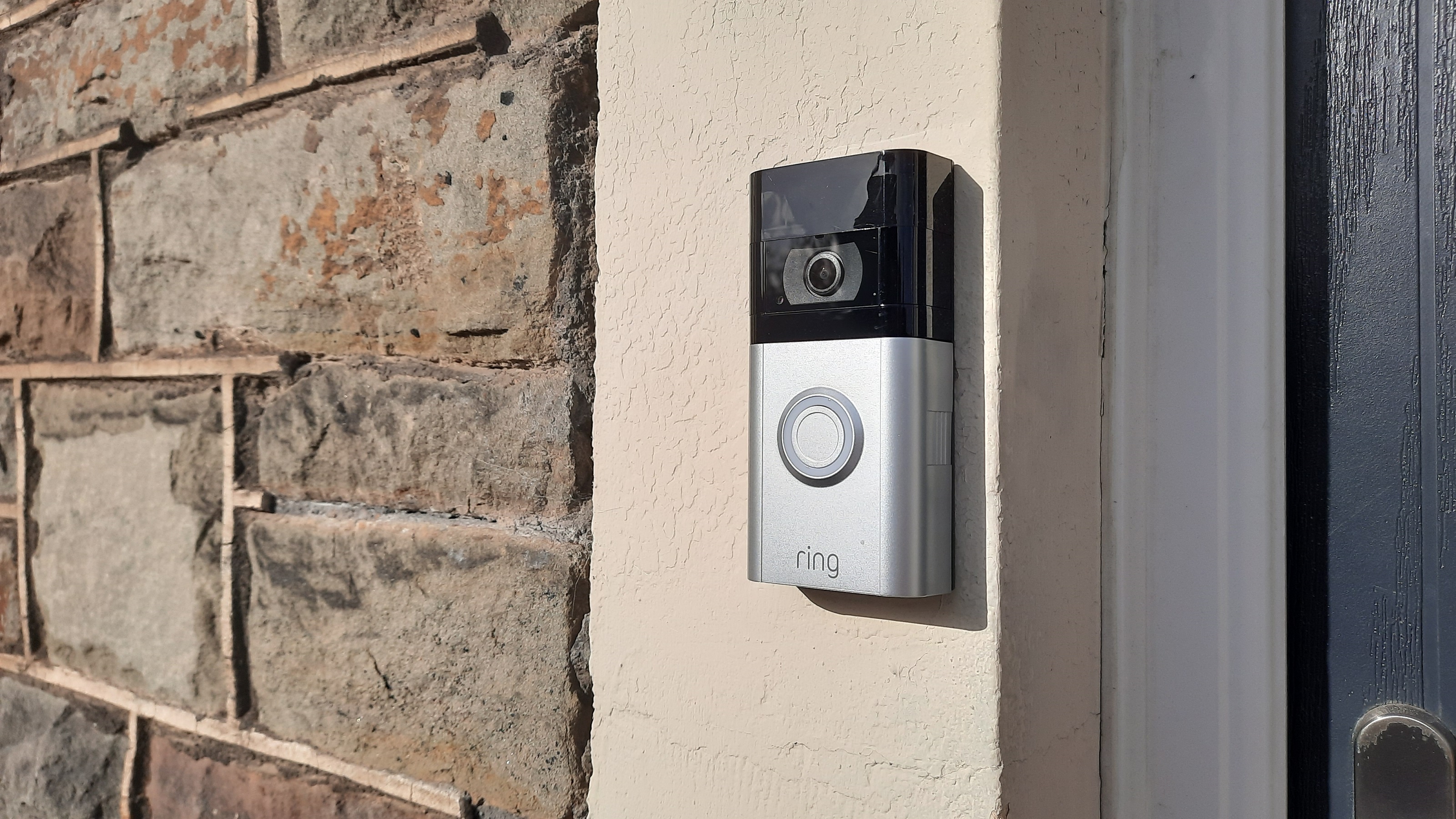 ring video doorbell 3 mounted on wall for review