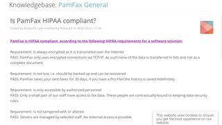 PamFax is a HIPAA compliant online fax service.