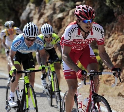 Giovanni Visconti (ISD-Neri) follows David Moncouti&eacute; (Cofidis)