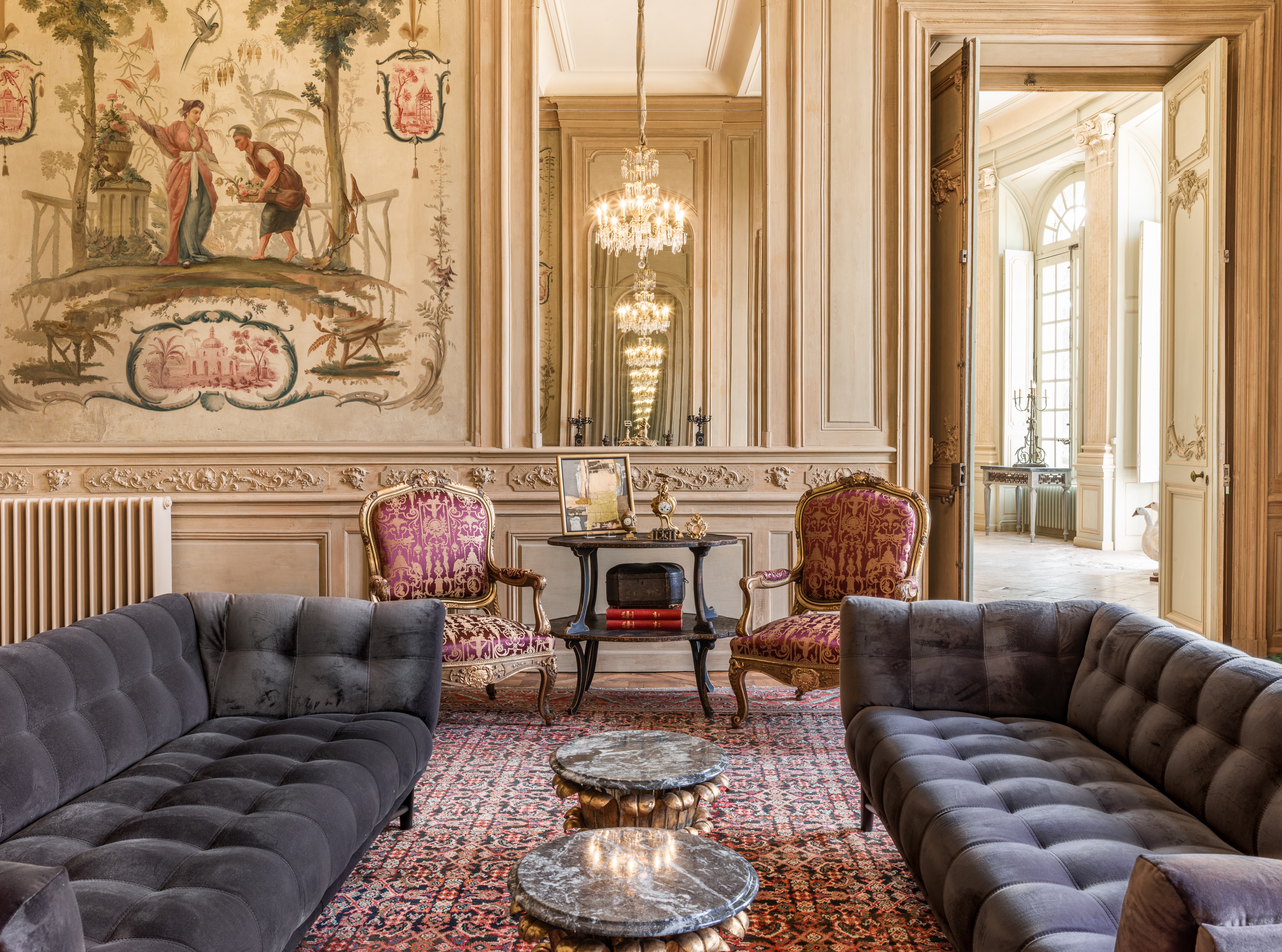 Salon Chinois at Hotel Chateau Du Grand-Luc&amp;eacute;