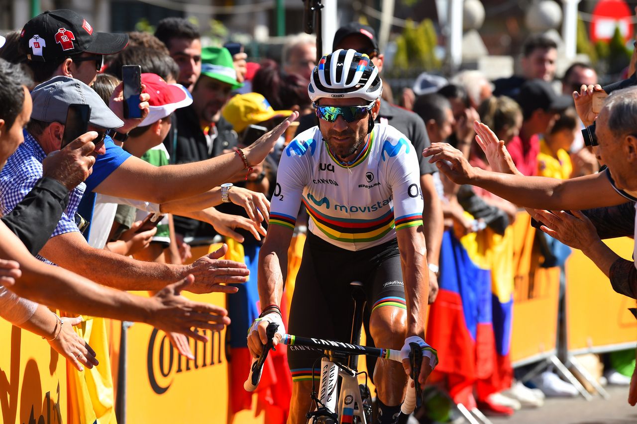 Alejandro Valverde (Movistar) at the start of stage 18