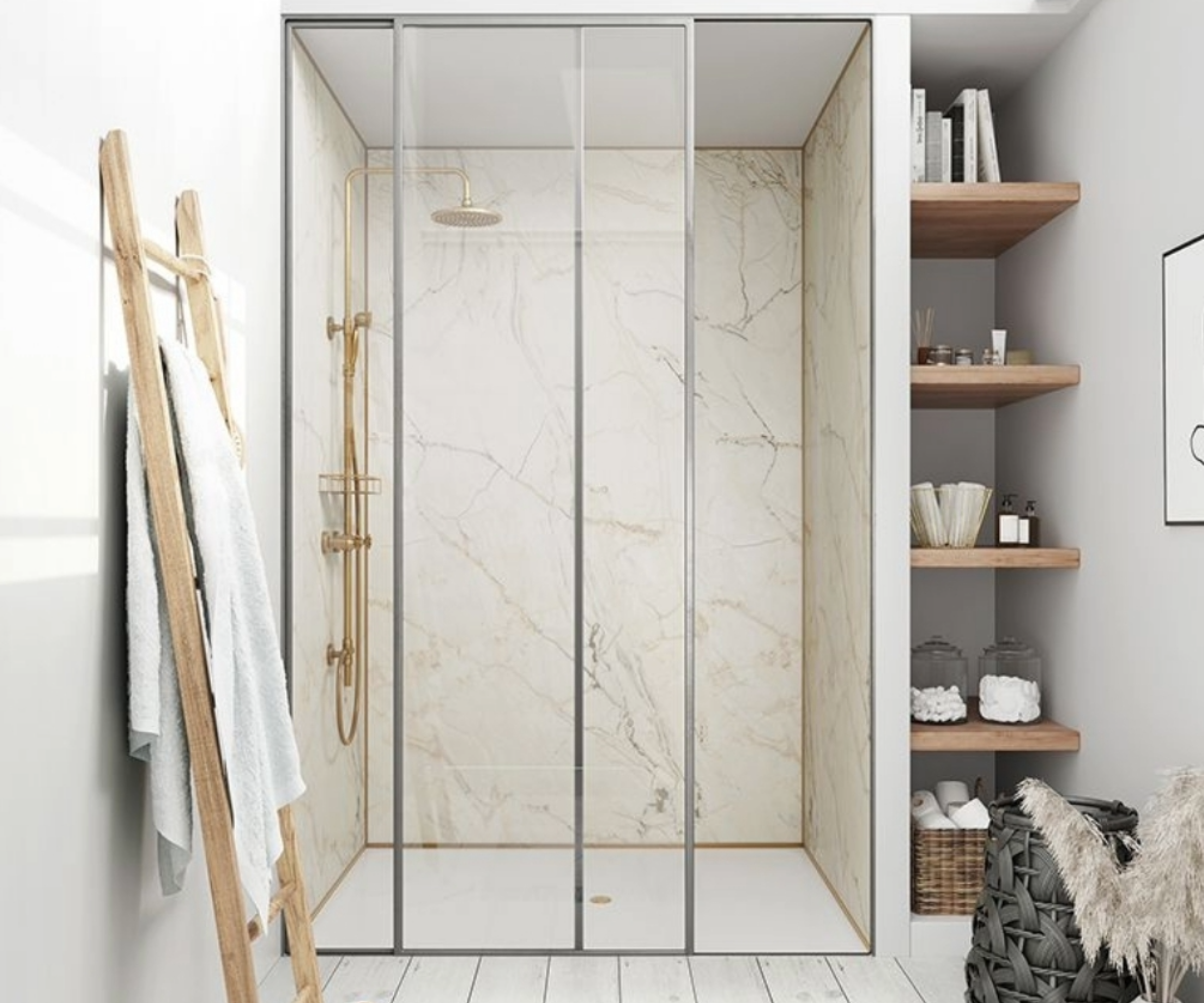 Shower enclosure with sliding door