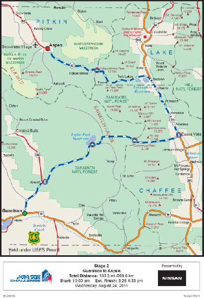 USA Pro Cycling Challenge - Stage 2 Map