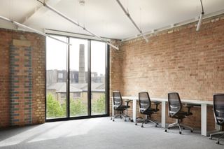 exposed brick office interior