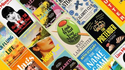 An image of the best books in may on a green background: Yesteryear, A Far Flung Life, Slags, Kids Wait Till You Hear This, Elisabeth & Marilyn, Look What You Made Me Do, The Name Game, The Pretender