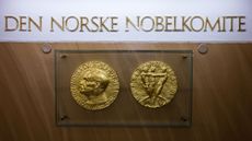 A replica of the Nobel Peace Prize at the Norwegian Nobel Institute in Oslo, Norway.