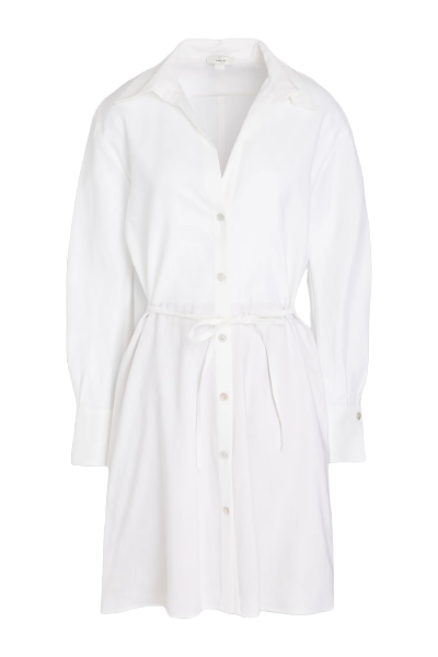 VINCE., Belted Linen-Blend Mini Shirt Dress (Was $495) 